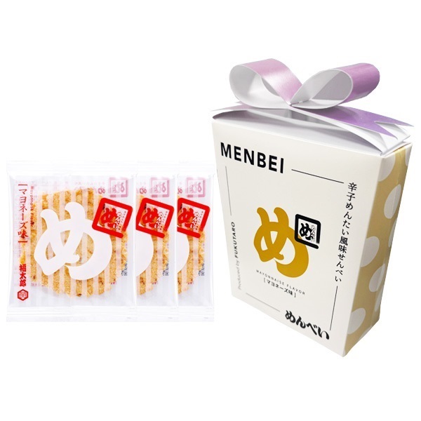 めんべいリボン(紫)ボックス(マヨネーズ味) ２枚×３袋