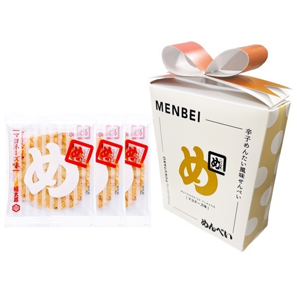 めんべいリボン(橙)ボックス(マヨネーズ味) ２枚×３袋